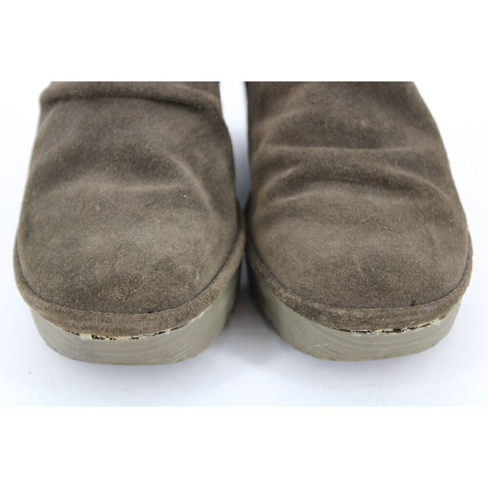 Fly London Boots Ankle Booties Brown Suede Wedge Ankle Lace/Tie Size 38 - Picture 5 of 11